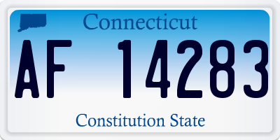 CT license plate AF14283