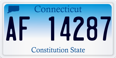 CT license plate AF14287