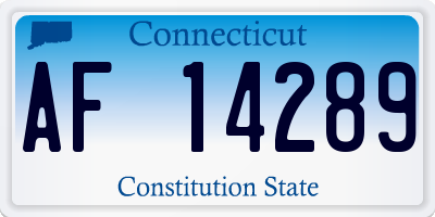 CT license plate AF14289