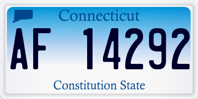 CT license plate AF14292