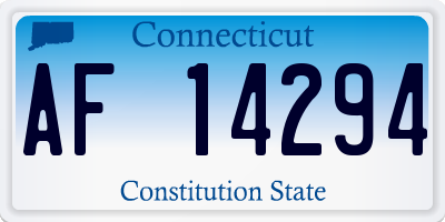 CT license plate AF14294