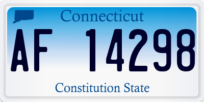 CT license plate AF14298