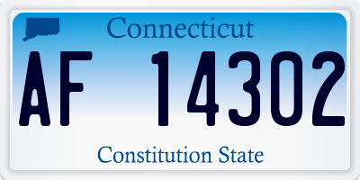 CT license plate AF14302