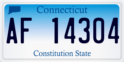 CT license plate AF14304