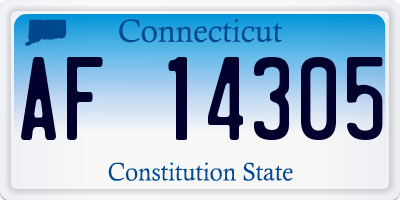CT license plate AF14305