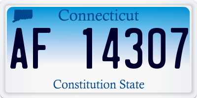 CT license plate AF14307