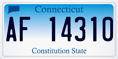 CT license plate AF14310