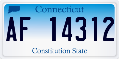 CT license plate AF14312
