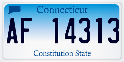 CT license plate AF14313