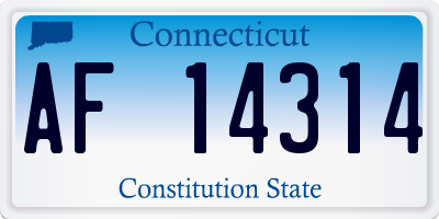 CT license plate AF14314