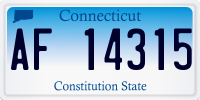 CT license plate AF14315
