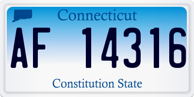 CT license plate AF14316