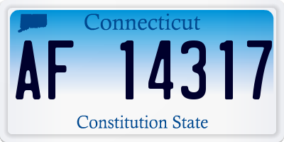 CT license plate AF14317
