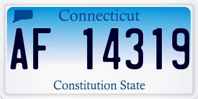 CT license plate AF14319