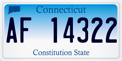 CT license plate AF14322