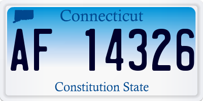 CT license plate AF14326