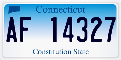 CT license plate AF14327