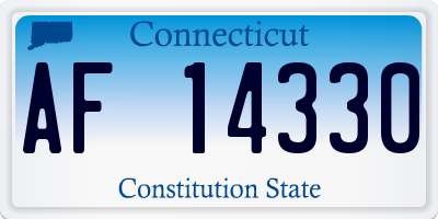CT license plate AF14330