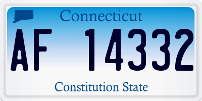 CT license plate AF14332