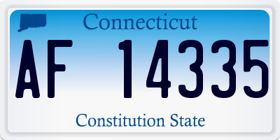 CT license plate AF14335