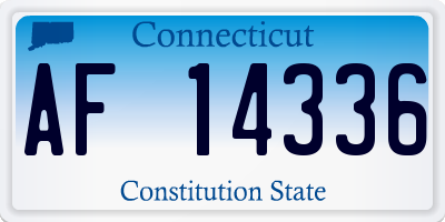 CT license plate AF14336