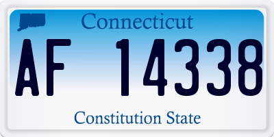 CT license plate AF14338