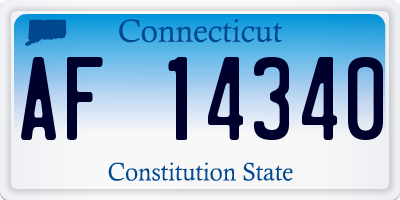 CT license plate AF14340