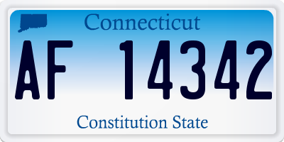 CT license plate AF14342
