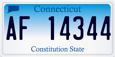 CT license plate AF14344