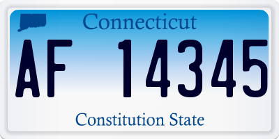 CT license plate AF14345