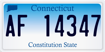 CT license plate AF14347