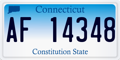 CT license plate AF14348