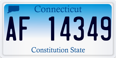 CT license plate AF14349
