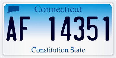 CT license plate AF14351