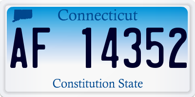 CT license plate AF14352
