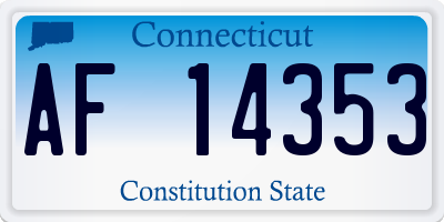 CT license plate AF14353