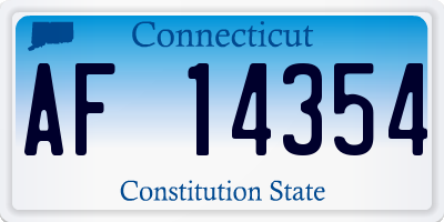 CT license plate AF14354
