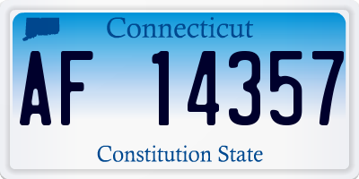 CT license plate AF14357