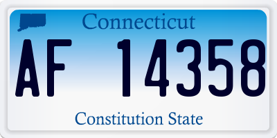 CT license plate AF14358