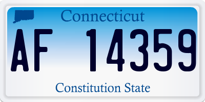 CT license plate AF14359