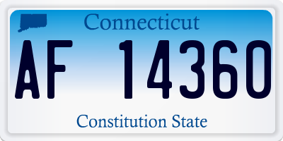 CT license plate AF14360