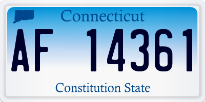 CT license plate AF14361