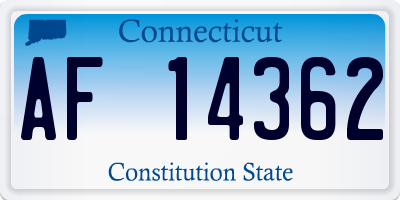 CT license plate AF14362