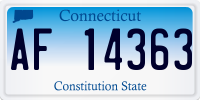 CT license plate AF14363