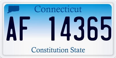 CT license plate AF14365