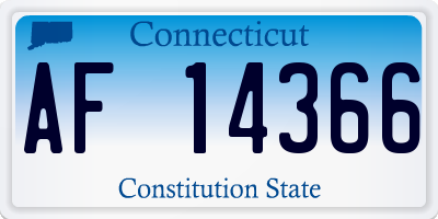 CT license plate AF14366