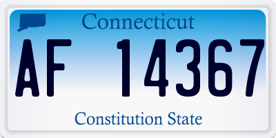 CT license plate AF14367