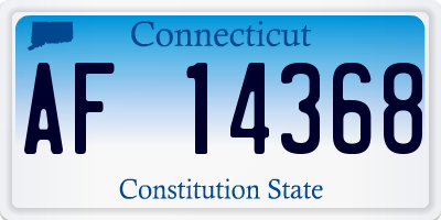 CT license plate AF14368
