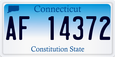 CT license plate AF14372