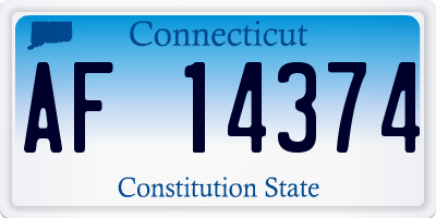 CT license plate AF14374